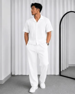 Premium quality casual platted shirt & pant set !!