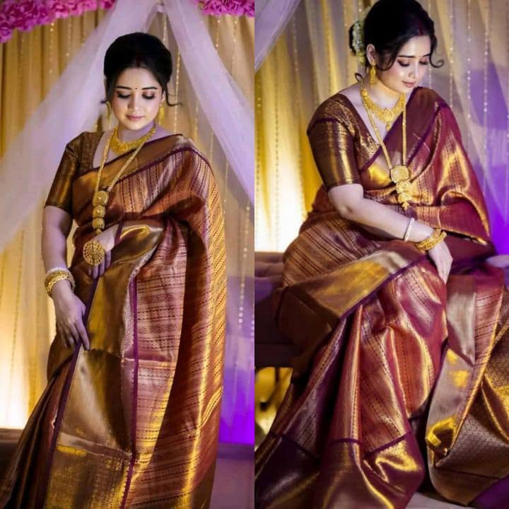 কাঞ্চিপুরম প্রিমিয়াম সিল্ক শাড়ি রয়েল